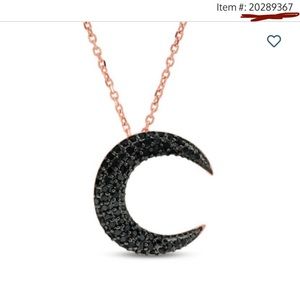 ZALES JEWELERS Black Diamond Crescent Moon in Rose Gold